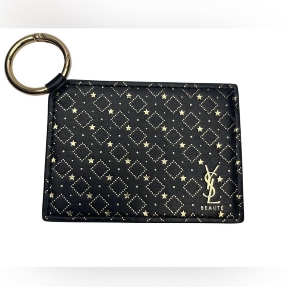 YSL‎ Beaute Holiday Keyring Mirror gift black gold NWT classic stocking stuffer